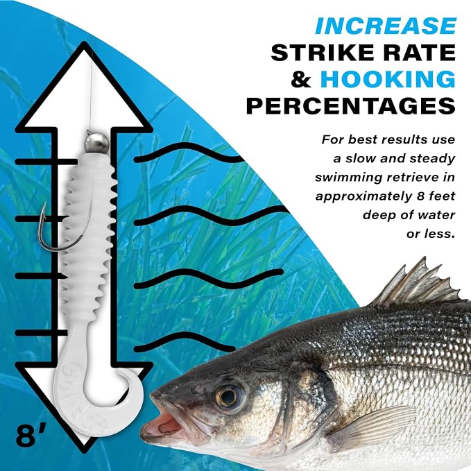 Galida's Grubz Soft Plastic Fish Bait Lures for Fishing | Fishing Bait Lure with Deep Ribs | Great for Beginners and Advanced Fishermen