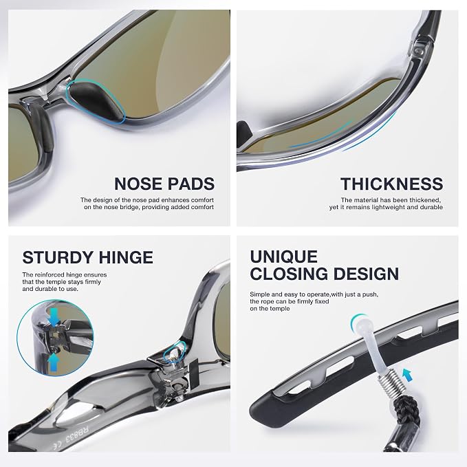 RIVBOS Sunglasses for Men Women Polarized UV Protection Sports Fishing Driving Shades Cycling RB833