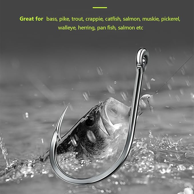 1000pcs 600pcs 300pcs Small Fish Hooks for Freshwater, 10 Specifications of Trout Fishing Hook Set