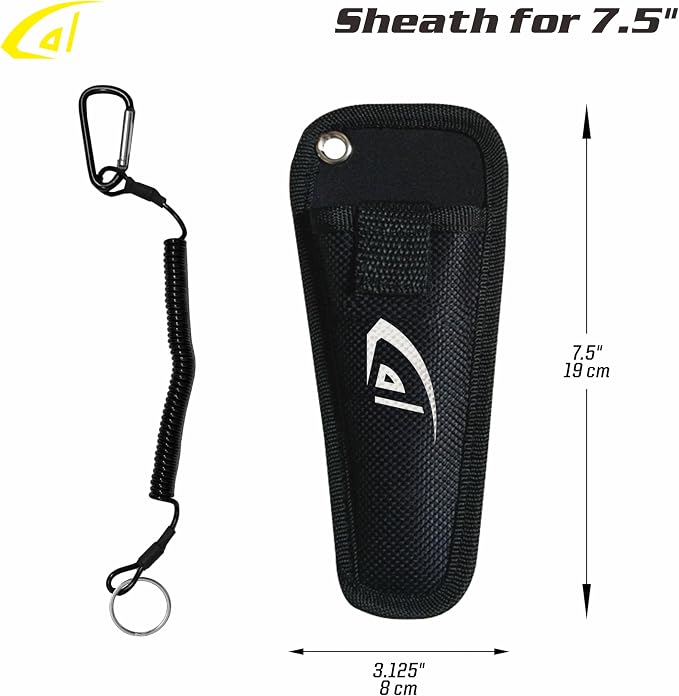danco 7.5" Aluminum Fishing Side Cutters with Sheath, Fishing Line and Wire Cutter, Saltwater Safe, Fresh/Saltwater Fishing