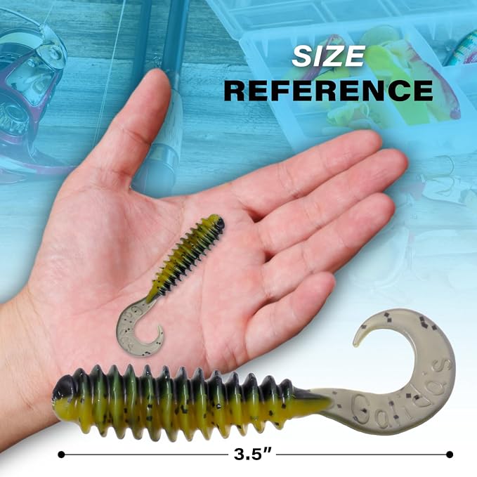 Galida's Grubz Soft Plastic Fish Bait Lures for Fishing | Fishing Bait Lure with Deep Ribs | Great for Beginners and Advanced Fishermen