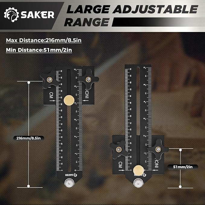 Saker Thin Rip Jig Table Saw Jig Guide, Making Repetitive Narrow Strip Cuts, Fit for 3/4" x 3/8" Slots, for Table Saw Band Saw Router Table Black