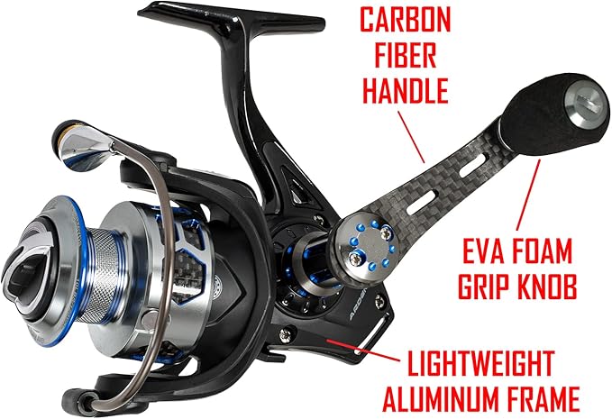 Ardent Bolt 1000-3000 Spinning Fishing Reel/High Speed Gear Ratio / 9+1 Ball Bearing Design/Lightweight Aluminum Frame /10-12lb 120 Yard line / 11-15 lbs. Drag