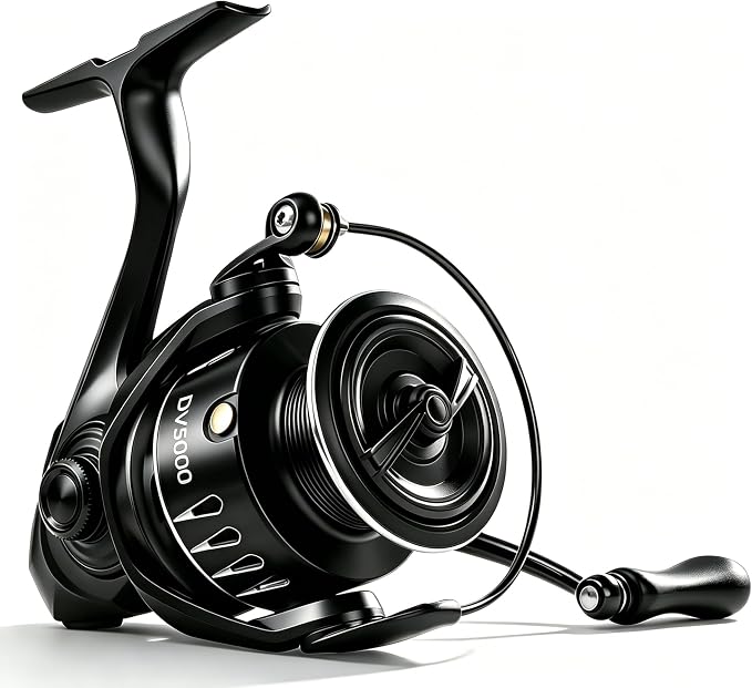 Jenseits Lightweight Spinning Fishing Reel, Sealed Carbon Fiber Up to 20 LB Max Drag, 5+1/6+1BB for Freshwater, 5.2:1 Gear Ratio,CNC Aluminum Spool,1000 Perfect for Ice Fishing, 2000-5000 Series