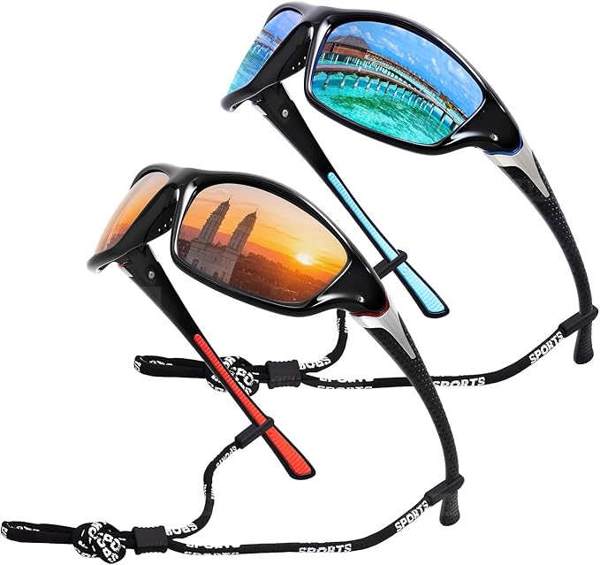 Polarized Sports Sunglasses For Men Women Unbreakable Frame Cycling Driving Fishing UV400 Protection