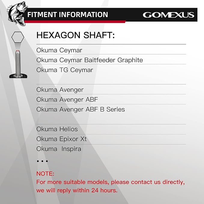 GOMEXUS Power Handle Compatible for Okuma Ceymar Avenger Helios Spinning Reel Replacement Crank
