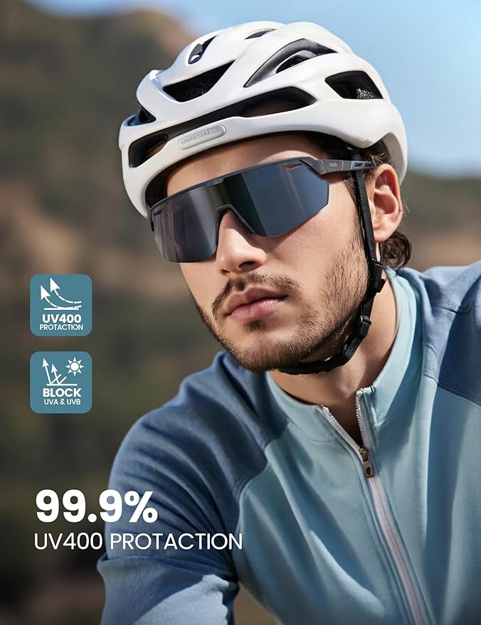 Lamicall 24g Polarized Sports Sunglasses for Men Women - UV400 Protection Sun Glasses for Baseball Running Cycling Fishing