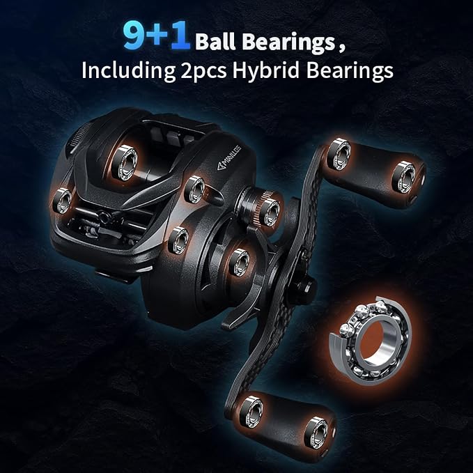 Baitcasting Reel,Ultralight 5oz Carbon Frame BFS Casting Reels, 20 Level Magnetic Brake System, 7.1:1 Gear Ratio,9+1 Stainless Steel Bearings, Fishing Bass Trout Crappie