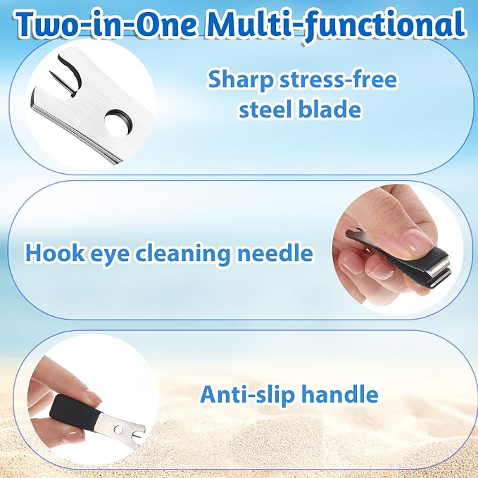 2 Pcs Fly Fishing Nippers with Fishing Line Clippers with Hook Eye Cleaner Pin, Fish Line Cutter Fly Fish Tools, Multi Functional Accessories Stainless Steel Cutting Tool LineCutter Nipper