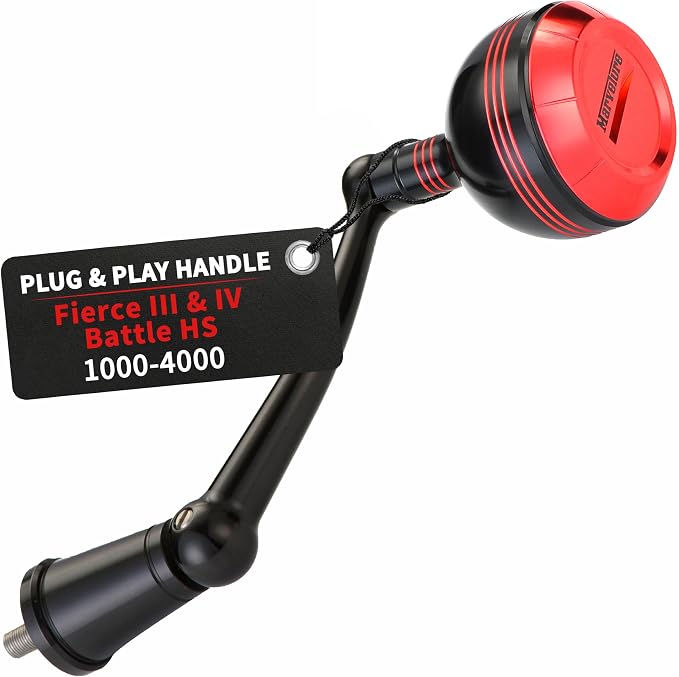 Foldable Power Handle for Penn Fierce III IV, Battle III HS Spinning Reel Replacement Handle (Not for Fierce Live Liner)