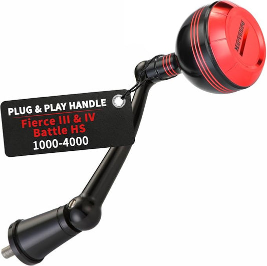 Foldable Power Handle for Penn Fierce III IV, Battle III HS Spinning Reel Replacement Handle (Not for Fierce Live Liner)