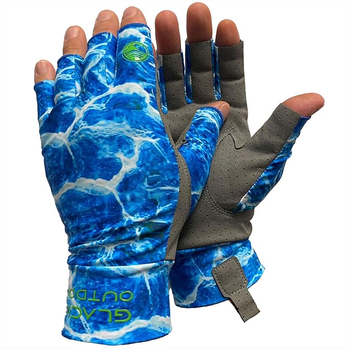 Glacier Glove Ascension Bay 50+ Sun Protection Durable Lightweight Breathable Quick-Dry Fingerless Outdoor Fishing Sun Glove