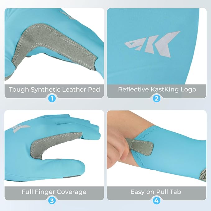 KastKing Sol Armis Pro UPF50+ Fishing Gloves-Quick-Dry, Full Finger & 3/4 Fingerless Sun Protection Gloves Men Women for Outdoor