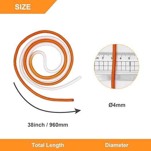 Knot Tying Practice Rope-Two-Color Half Dyed Cord，Simple and Visually Clear Tool for Learning Knot Tying (Ø4mm，Pack of 3)