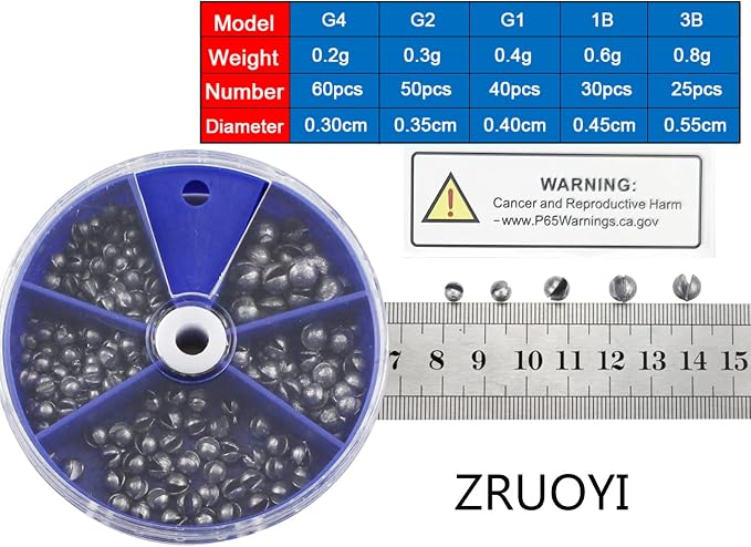Joyiii Fishing Weights Sinkers 205pcs/100pcs Lead Split Shot Fishing Line Sinkers 5 Sizes Removable Egg Lead Assortment