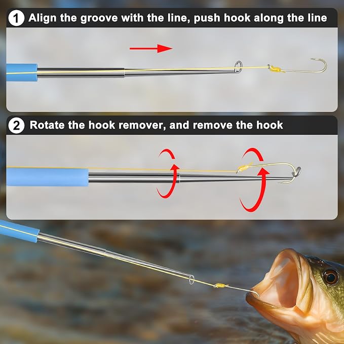 SNAIL TRAIL Fish Hook Remover Tool - Suitable for Most Types of Lures. Fishing Pliers for Fishhook Removal, Saltwater Dehooker Gear, Gifts for Beginners & Pro Fisherman