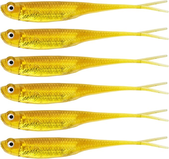 QualyQualy Soft Swimbait Fishing Lures 5PCS 6PCS Jerk Shad Minnow Drop Shot Lure Bass Bait Shad Lure Soft Jerkbait for Bass Trout Pike Walleye Crappie 2.95'' 3.93'' 4.72''