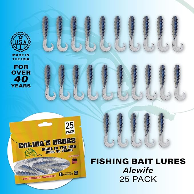 Galida's Grubz Soft Plastic Fish Bait Lures for Fishing | Fishing Bait Lure with Deep Ribs | Great for Beginners and Advanced Fishermen