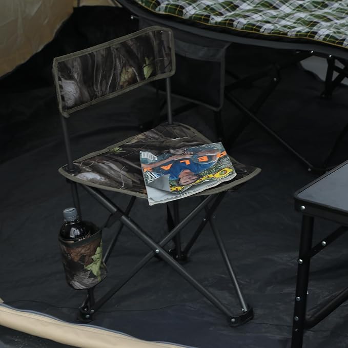 REDCAMP Tripod Hunting Chair for Blinds, Folding Lightweight Portable Fishing Chair for Adults Hunting Stools with Backrest, Golf Chairs for Spectators, Camo