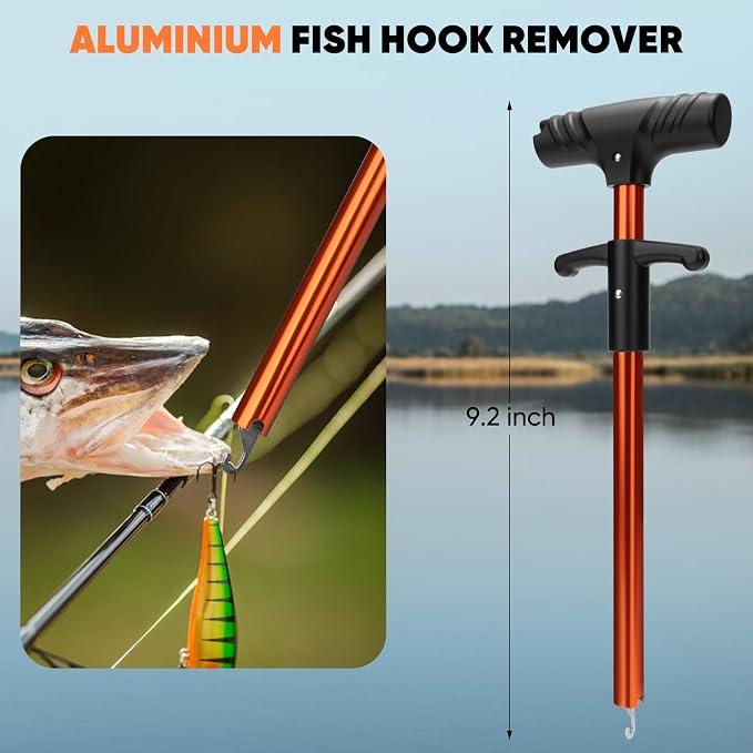 SHALL Fishing Tool Kit, Corrosion Resistant Fishing Gear and Equipment - Fishing Pliers, Fillet Knife, Fishing Scissors, Fish Lip Gripper, Fishing Ruler, Lanyard - Premium Fishing Tools for Men Women