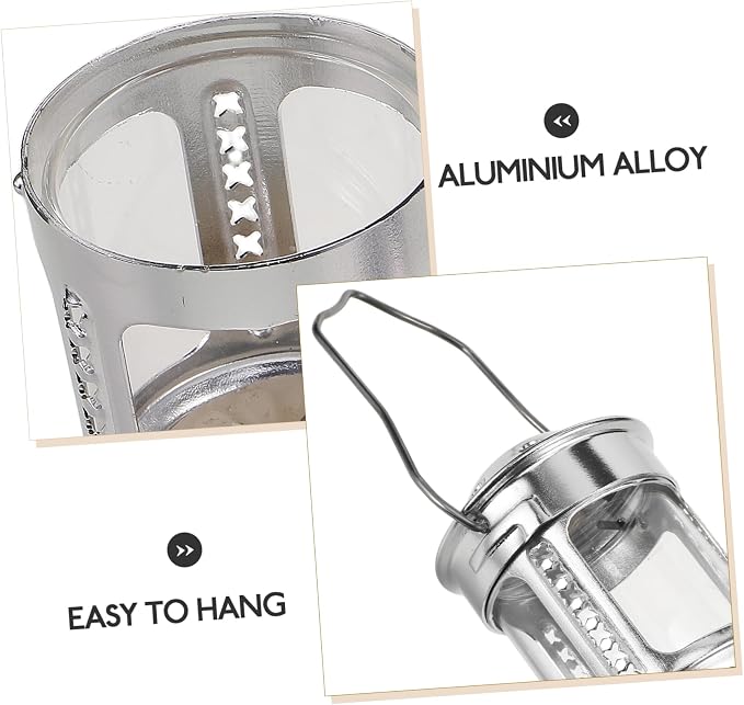 Portable Emergency Candle Lantern with Aluminium Alloy Base for Night Fishing and Outdoor Camping Bright Rustic Design Easy Suspension for Outdoor Use