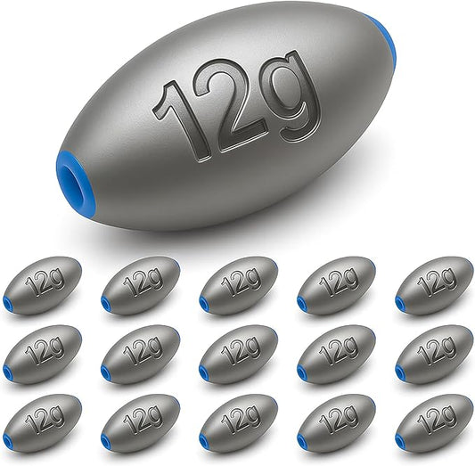 Egg Sinkers Fishing Weights – Lead Oval Sliding Sinkers for Catfish, Bass & Surf Fishing, No-Snag Smooth Hole Design, Heavy Fishing Weights for Bottom Rigs in Lakes, Rivers & Beach