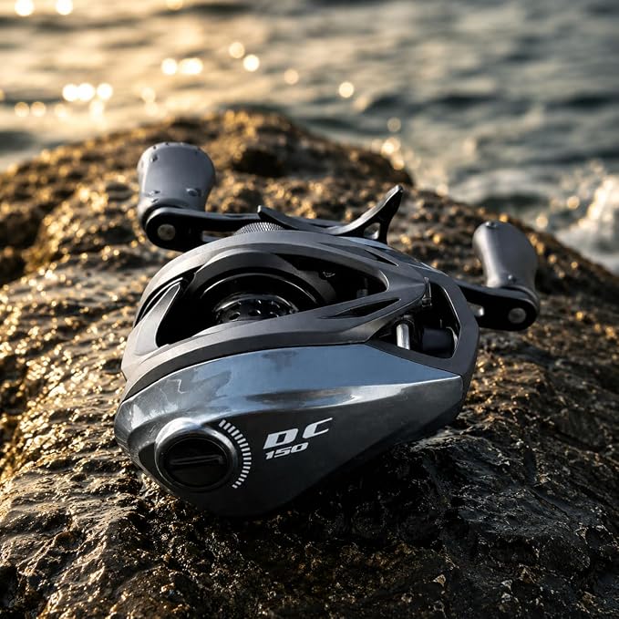 DC Baitcasting Reel, Digital Control Anti-Backlash, 7. 1:1 Gear Ratio, 6+1 Bearings, Ultralight for Bass Freshwater