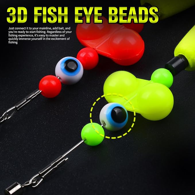 PROBEROS Catfish Fishing Rigs - Bank Fishing Set with 5pcs/Set, 6/0, 8/0, 10/0 Circle Hooks Circle Hooks, High Visibility, Ready to Use Catfish Rigs