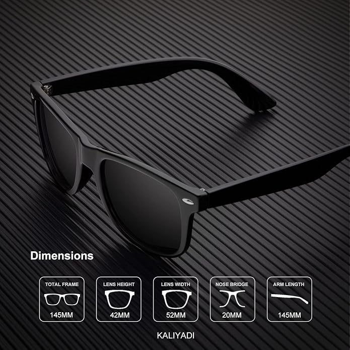 KALIYADI Polarized Sunglasses for Men and Women Matte Finish Sun glasses Color Mirror Lens UV Blocking (3 Pack)