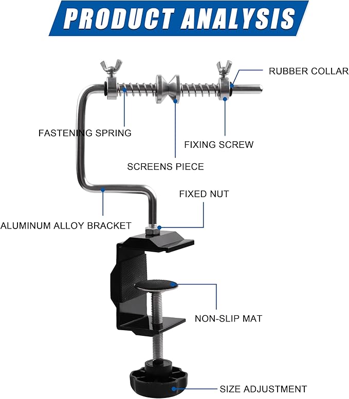 Fishing Line Spooler Portable Fishing Line Winder Spooler Machine Adjustable Stable Reel Spooler with Clamp Spooling Station System for Spinning Casting Reels