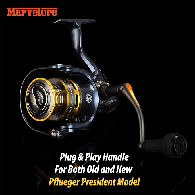 Foldable Power Handle Compatible for Pflueger President, President XT 20-40 Spinning Fishing Reels (Not for President Lock Type or President 6920-6940 Series)