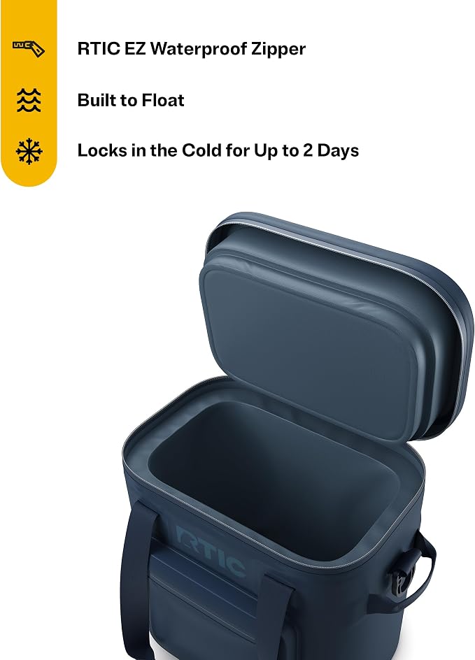 RTIC Ultra-Tough Soft Cooler Pro, Insulated, Waterproof, Leak Proof, Portable Floating Bag for Beverage, Drink, Lunch, Outdoor, Beach, Car, Camping, Picnic, Fishing, Boat