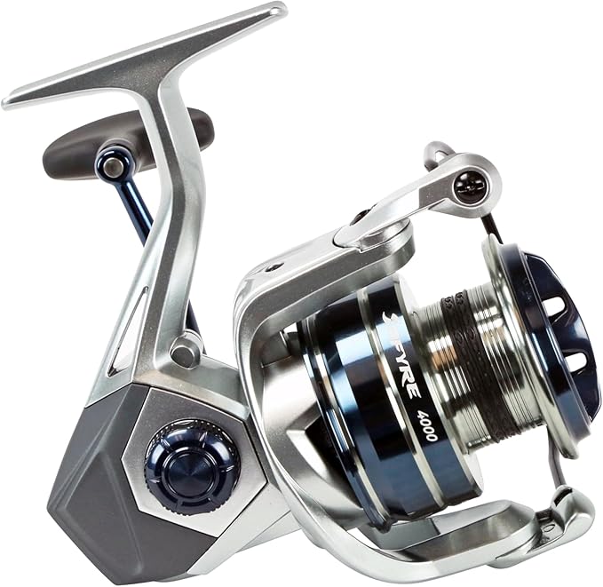 Okuma Safyre Spinning Reel for Freshwater & Inshore Fishing – Sealed IPX-3 Body, Carbonite Multi-Disc Drag, 8BB, HDG+ High-Density Gearing, SF-4000A