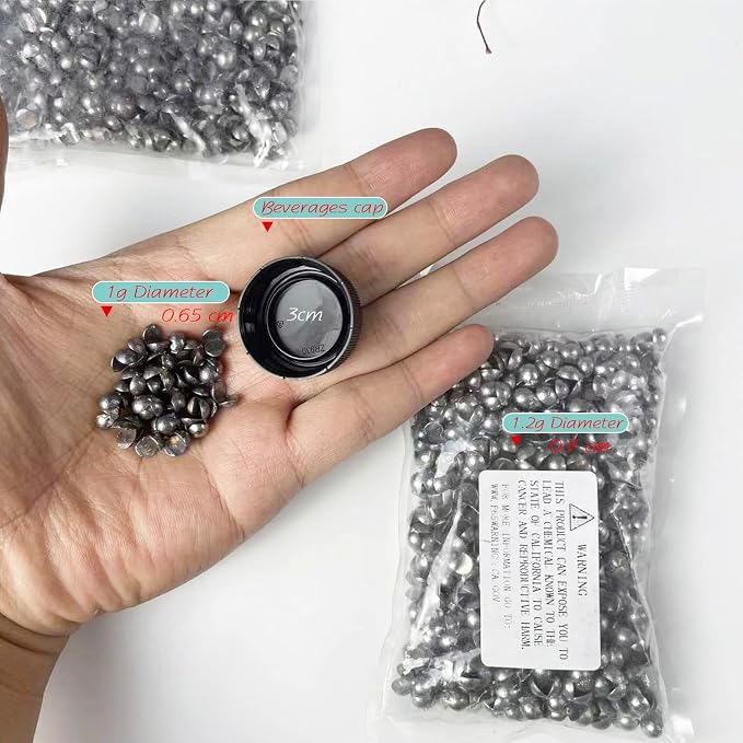 Removable Split-Shot,500Pcs Lead Sinking Split Shots Fishing Sinkers,Fishing Weights Sinkers