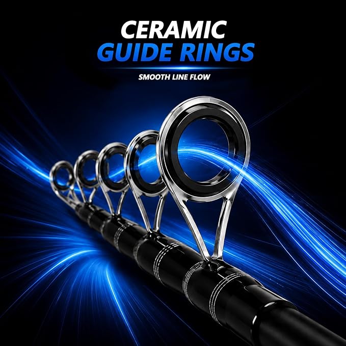 Fishing Rod and Reel Combo Kit—Telescopic Fishing Rod, Collapsible Fishing Rod, Portable Fishing Set w/Tackle Box, Lures & Bag, 4.2oz Carbon Fiber, 5.2:1 Anti-Twist Reel, Freshwater/Light Saltwater