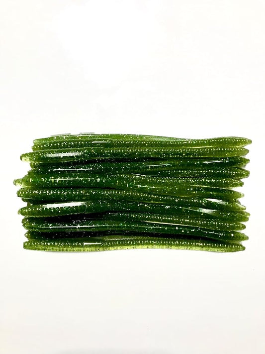 20 Pcs 6.25" Drop Shot Finesse Worms (Scented, Floats) Soft Plastic Baits for Bass Fishing