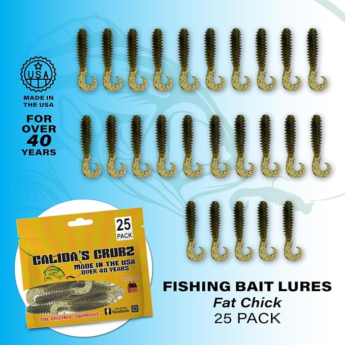 Galida's Grubz Soft Plastic Fish Bait Lures for Fishing | Fishing Bait Lure with Deep Ribs | Great for Beginners and Advanced Fishermen
