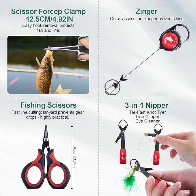 Goture Fly Fishing Rod and Reel Combo with Fly Rod & Gear Case, 9FT 4-Piece Fly Rod, Pre-Spooled Reel, Fly Line, Flies, Leader, Tippet, Forceps, Nipper and Complete Starter Kit