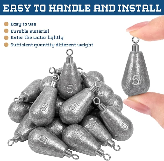 Landhoow Bell Sinkers Weights Casting Swivel Bell Sinkers Fishing Weights Rig for Ocean Saltwater Freshwater Surf Bass Fishing Casting Gear Tackle