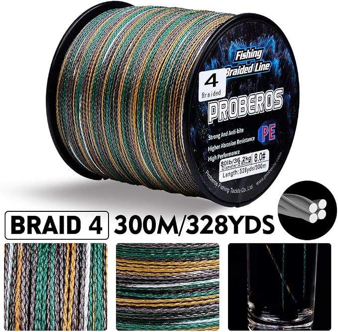 Braided Fishing Line, Abrasion Resistant Zero Stretch Braided Lines 4/8 Strands Super Strong Superline 6Lb -100Lb Test 109/328/547/1094/2187 Yards