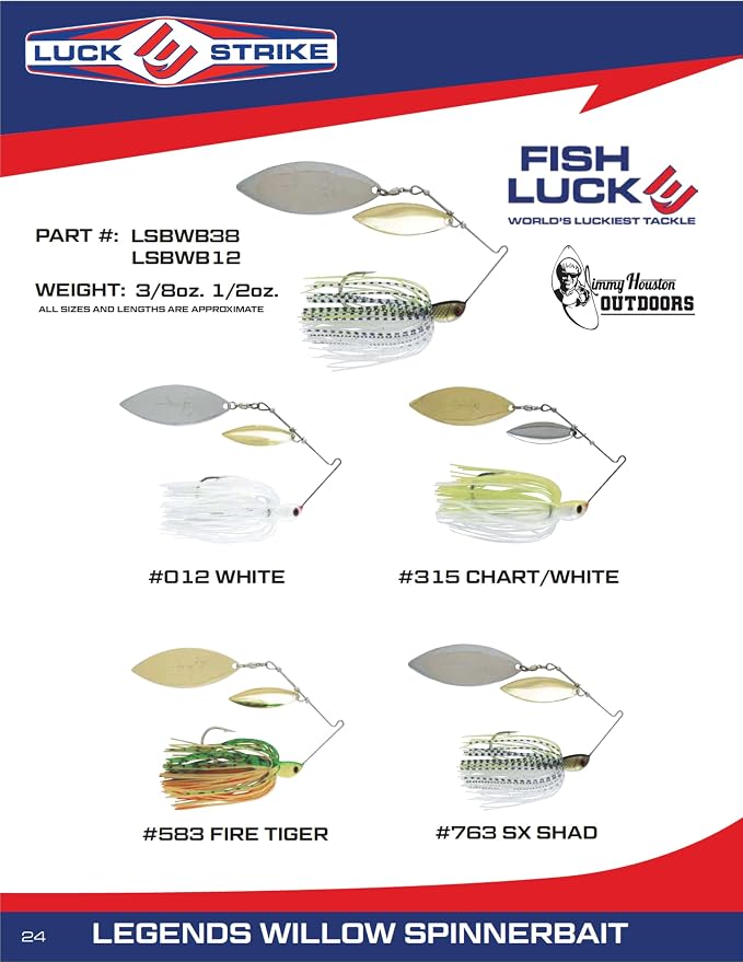 Luck E Strike Jimmy Houston Legends Spinner Bait with Willow Blades