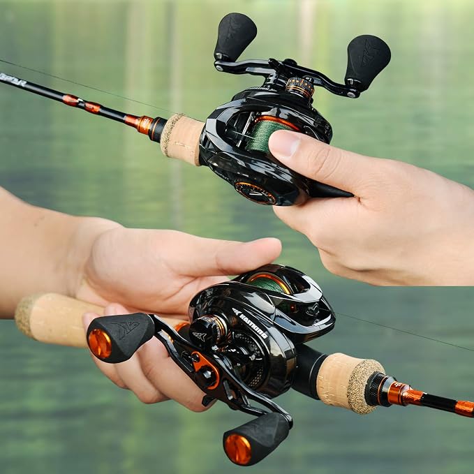 KastKing Zephyr Bait Finesse Baitcasting Reel, Carbon Fiber Fishing Reel - Drag Clicker Version, 7.2:1 Gear Ratio Fishing Reel - 5.6oz Lightweight Bait Finesse System Casting Reel