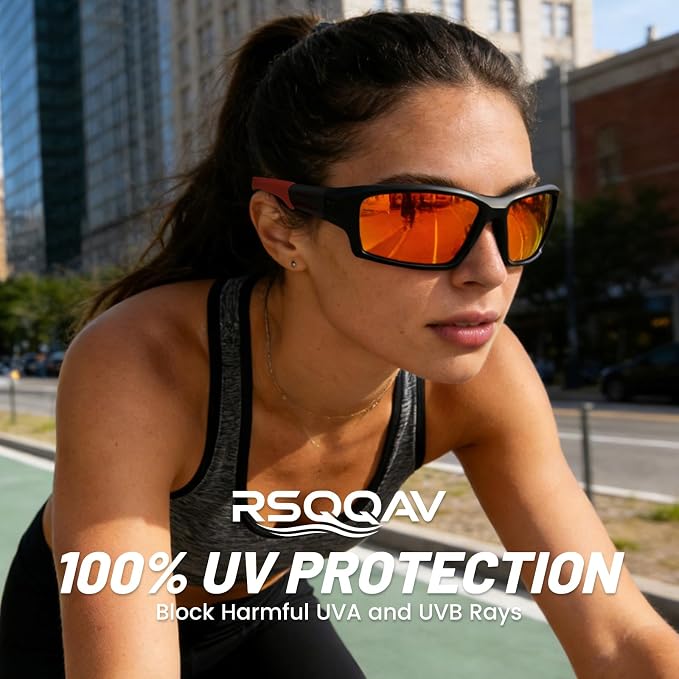 Polarized Sports Sunglasses for Men Women,Driving Fishing Cycling Mountain Bike Sunglasses UV400 Protection