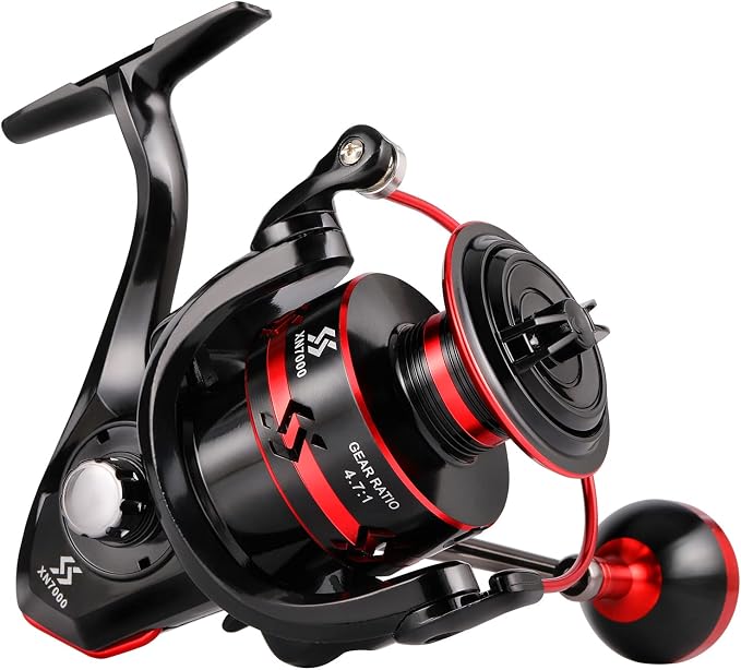 Sougayilang Spinning Reels Light Weight Ultra Smooth Powerful Fishing Reels Red & Blue & Golden