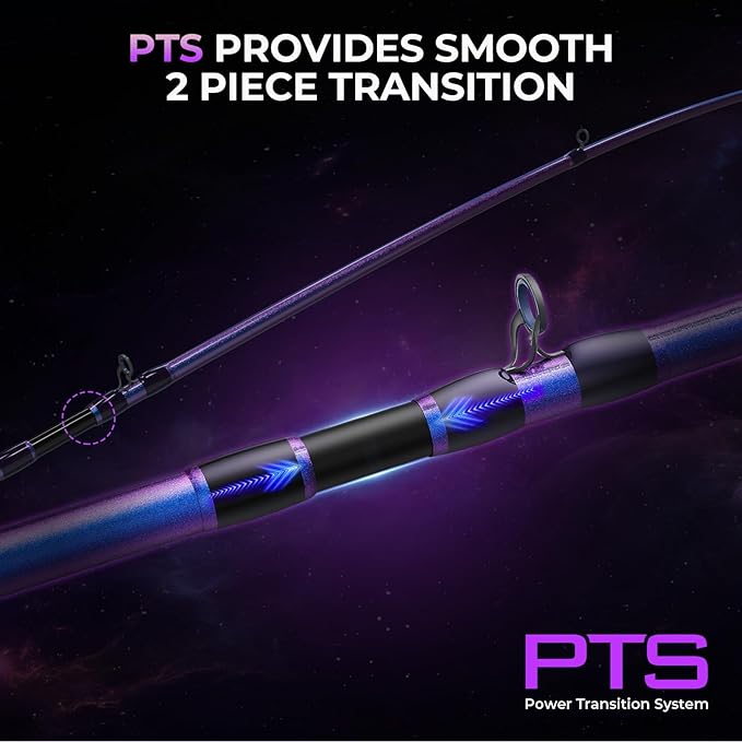 KastKing Royale Legend Pro Technique Bass Fishing Rods, KastFlex IM7 Graphite Blanks, 2-Piece Rod with Extra Tip, SlipLock Technology Handles, PTS Power Transition System, Built-in Hook Keeper