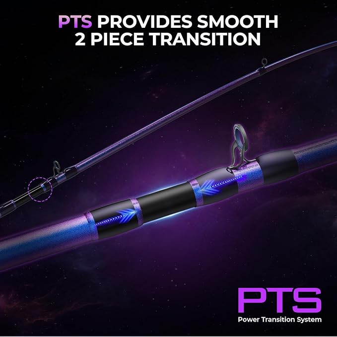 KastKing Royale Legend Pro Technique Bass Fishing Rods, KastFlex IM7 Graphite Blanks, 2-Piece Rod with Extra Tip, SlipLock Technology Handles, PTS Power Transition System, Built-in Hook Keeper