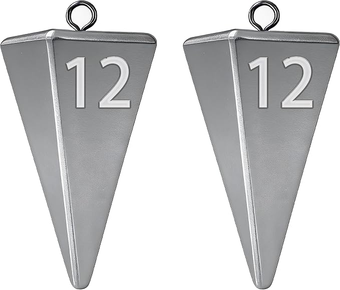 Pyramid Sinkers Fishing Weights, Saltwater Fishing Sinkers for Surf Fishing Gear Tackle - 1oz, 2oz, 3oz