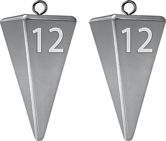 Pyramid Sinkers Fishing Weights, Saltwater Fishing Sinkers for Surf Fishing Gear Tackle - 1oz, 2oz, 3oz