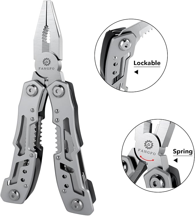14-In-1 Multitool Pliers，Premium Portable Multi Tool ，with Safety Locking Professional Stainless Steel Multitool Pliers Pocket Knife,Apply to Survival, Camping,