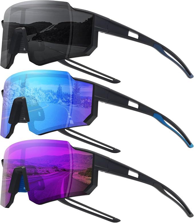 STORYCOAST Polarized Sports Sunglasses for Men Women,Driving Fishing Cycling Mountain Bike Sunglasses UV400 Protection